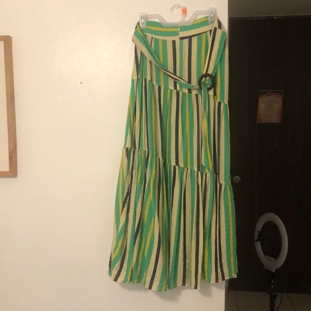 green  navy blue yellow lulumari long skirt